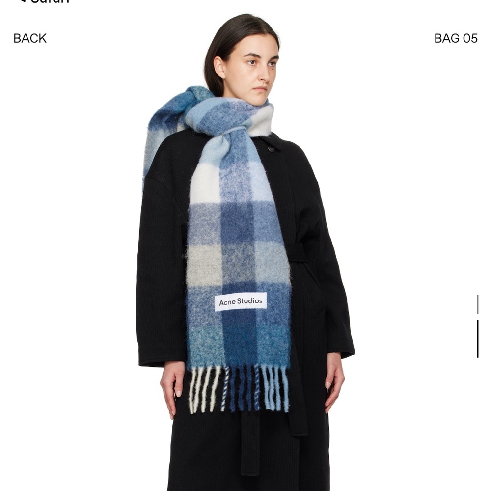 Acne Studios Blue Mohair Scarf